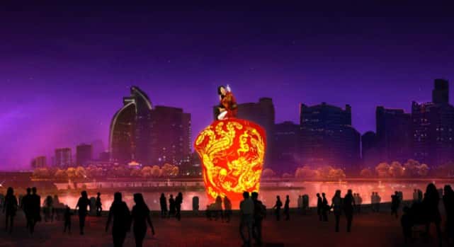 中国厦门金砖五国-白鹭女神广场灯光音响秀